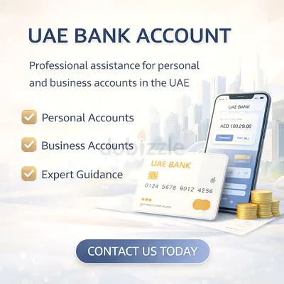 We assist in opening business and personal bank accounts across UAE banks.