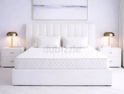 Elegant White Brand new Queen size bed including medical mattress good Quality Queen bed