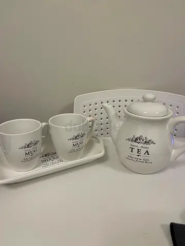 White porcelain tea set
