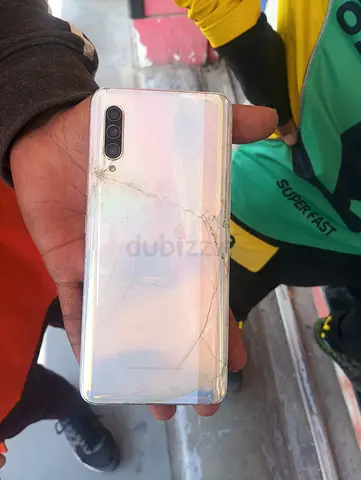 Samsung A90 5G korean specs phone (triple camera) - white, back glass cracked