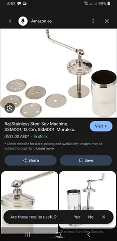 Stainless steel manual sev/murukku maker (sev press)