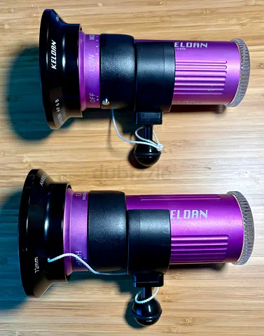Two Keldan 4X 10K Lumen Underwater Video Lights + Two Keldan Ambient Filters AF 6B