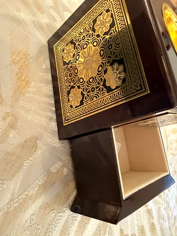 Decorative Wooden Bukhoor Burner and Storage Holder with Drawer