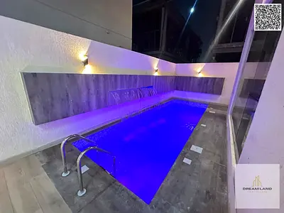 With only a 10% down payment | Own a luxury villa in Al Yasmin, Ajman | 5 master bedrooms with a pool and roof | Ready to move in.