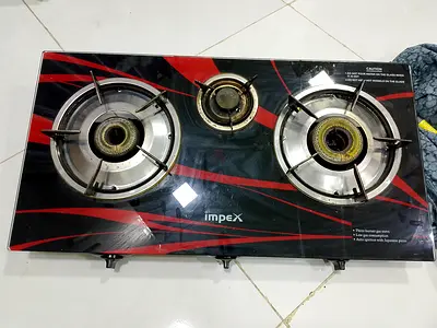 Impex 3-burner glass-top gas hob — used, working condition