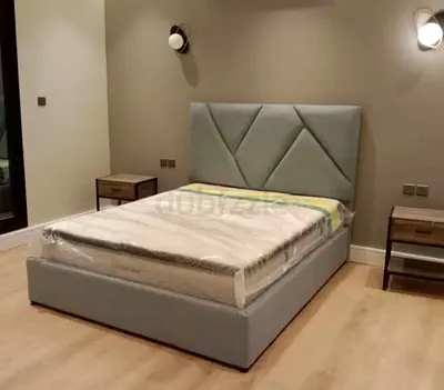 New Upholstered bed frame with mattress - excellent condition
