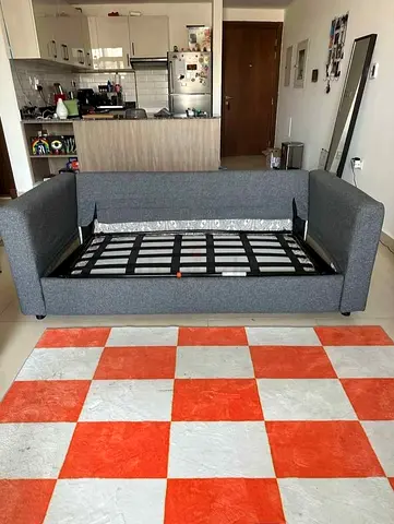 Grey 2-seater sofa bed ikea vimle