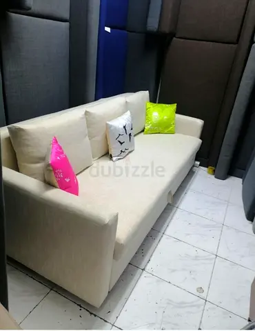 Beige 3-Seater Fabric Sofa - Good Condition