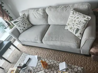 Light grey fabric 2-seater sofa - well kept
