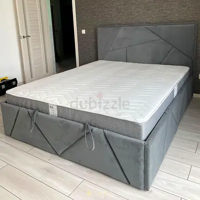 Grey upholstered With Hydraulic storage Option