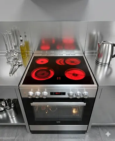 BEKO latest model full electric ceramic 4 hobs stove oven fan cooking range 60x60 by htc