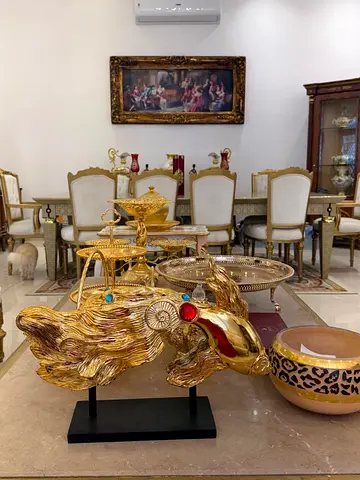 Elegant Decorative Golden fish Statue