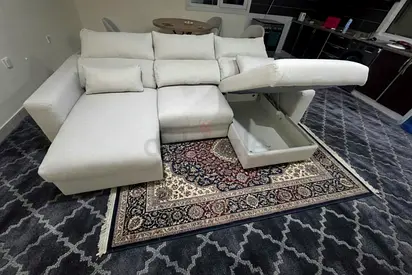 Ikea eskilstuna L shape sofa bed under storage