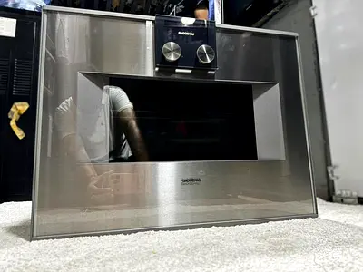 Gaggenau BM45011010 400 series combi microwave oven door hinge: right, stainless steel-backed glass