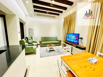 Sharjah, two bedrooms and a living room, Al Rifaa Compound, hotel-style finishing, super deluxe furnishings, for rent