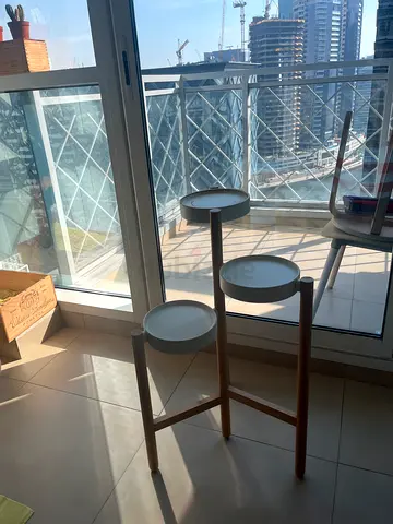 Ikea Satsumas Plant Stand, bamboo and white for sale