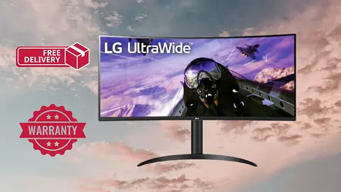 LG 34 Inch Curved Ultra Wide QHD 1440P HDR Free Sync Monitor, 160Hz Refresh Rate 34WP65C-B