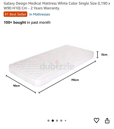 Single Medical Mattress 190 x 90 x 10 cm - Clean, Gently Used with foldable easy storage bed frame