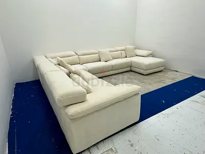 Still brand new Italy brand beige color Ushape sofa