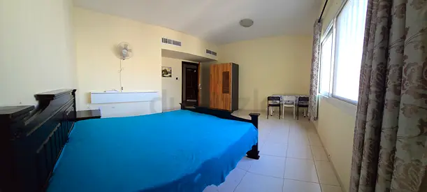 Family Master bed room_furnished_for Indian families_in Sharjah_Bath attached_Clean_Huge size