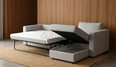 Light grey VIMLE sofa bed with pull-out mattress and storage