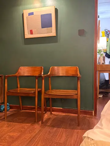 Set of two solid wood dinning chairs wood culture