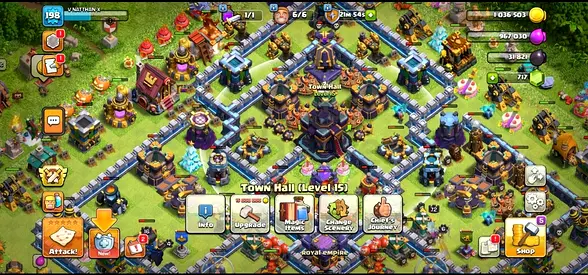 Clash of Clans Town Hall Level 15 Game Account
