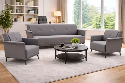 Modern Office Sofa Set 5 Seater (3+1+1) - PU Leather Executive Sofa Set
