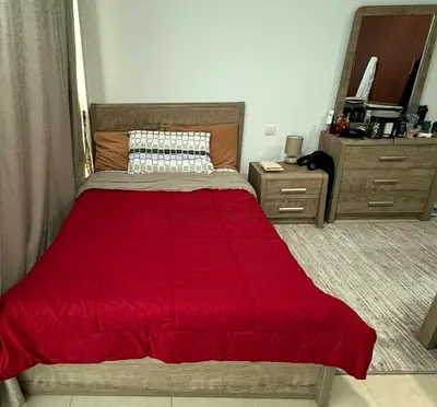 My bedroom set — double beds, bedside table  dresser