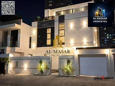 Three-story villa at a bargain price, including electricity, water, and air conditioning, ready to move in, in one of Ajman's most prestigious areas.