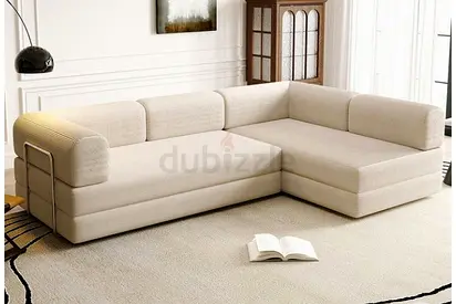 Beige L-shaped Corner 4 seater sofa