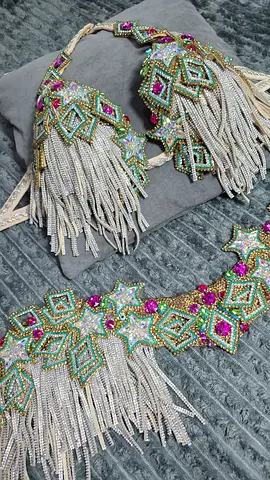 Bellydance costume(bra, belt, pants, sleeves)