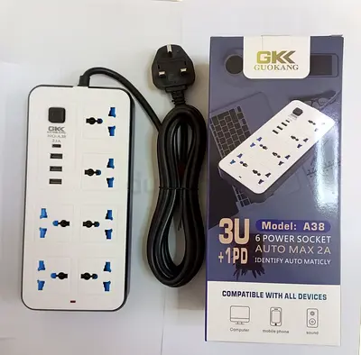 6-Socket Power Strip with USB Port