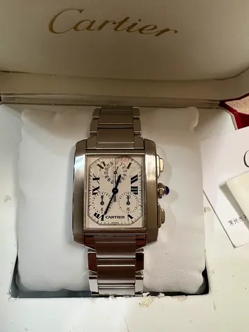 Cartier Tank Francaise Chronoflex, Rare great condition, under Cartier Warranty
