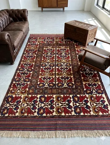 My traditional Middle Eastern kilim and carpet – red patterned, well kept