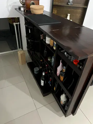 Bar counter made from original wood