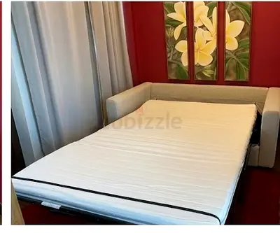 VIMLE Grey pull-out sofa bed with mattress — used, good condition
