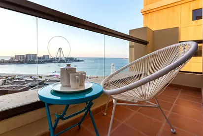 Spacious studio, front beach, sea view, JBR (Monthly)