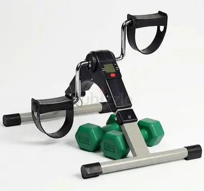 Portable Under-Desk Pedal Exerciser with 2x 4kg Dumbbells