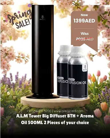 A.L.M Tower Big Diffuser BTH + 2 x 500ml Aroma Oils (Black)