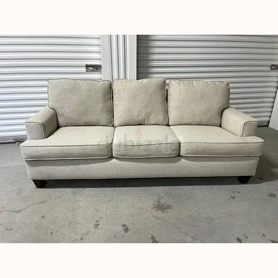 Beige 3-Seater Fabric Sofa — Good Condition