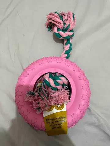 Dog chewing toy with rope