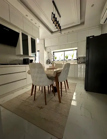 Beautiful Modern Dining Table Set with Rug