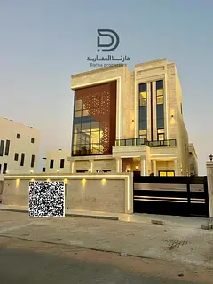 Luxury modern villa for sale in Al Alia, Ajman with high-end finishes, located in a prime strategic