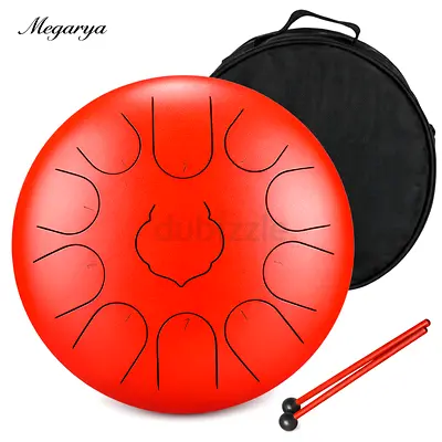 MegArya Steel Tongue Drum Percussion Instrument – Handpan Drum with Bag  Mallet