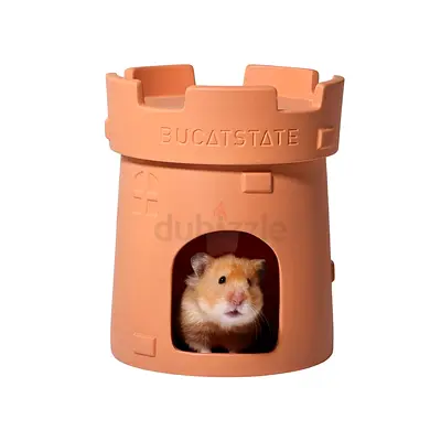 Ceramic Hamster Hideout Castle | Cooling House for Small Pets | Cute Cartoon Design | Easy Clean