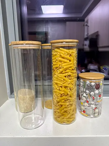 5 glass containers