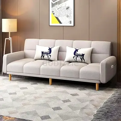 Linen fabric thickened foam 3 seater sofa