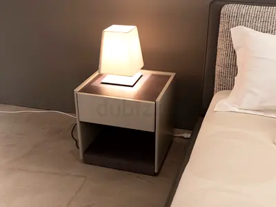 x2 Italian MolteniC 5050 Night Tables - Eucalyptus/Silice by Rodolfo Dordoni L50 D44.8 H50.5 cm