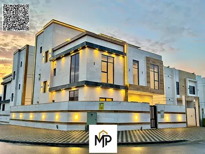 For Sale: Villa in Al Helio area, Ajman - Registration fees included, first occupancy (two floors + roof), prime location next to services, ready for